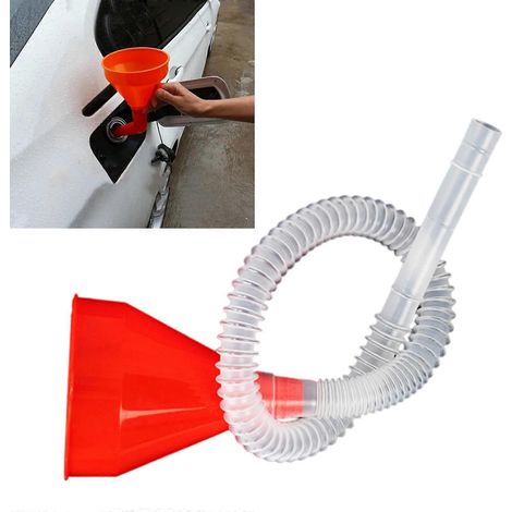 Entonnoir de remplissage rapide anti-éclaboussures (rouge) Tube flexible de 61 cm (1/4)