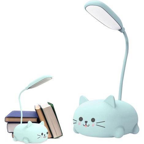 Mini-USB-Katzenlampe – Niedliches LED-Nachtlicht in Tierform – Augenschonend zum Lesen im Bett, 360° verstellbar, tragbar