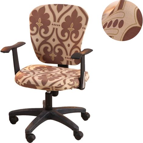 Housse De Chaise De Bureau - Polyester Extensible 95% - Élasthanne 5% - Pour Fauteuil Pivotant - Taille Universelle - 1 Pièce (1/5)