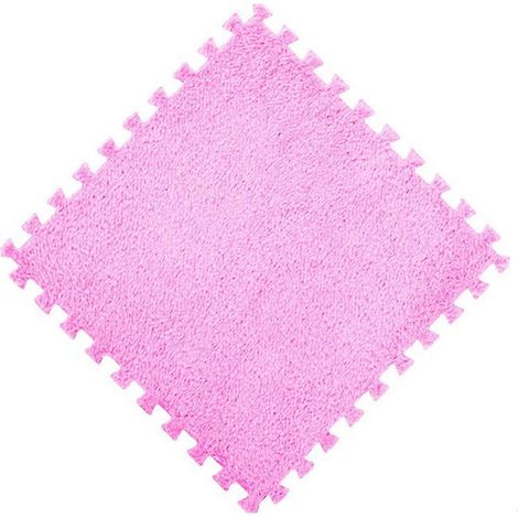 Ensemble de quatre tapis de yoga carrés antidérapants en EVA, adaptés à la décoration intérieure et aux séances d'entraînement en salle de sport, rouge rose vif. (1/5)