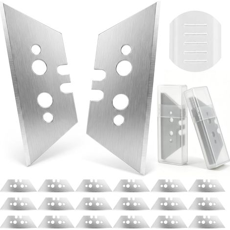 Lame Cutter Trapeze,Lames Trapèze,Lames Trapèzes pour Cutters,Lames de Rechange Universal,Pointu et Résistant,pour Couper des Tapis,Produits en Aluminium,Cuir,Carton Epais (1/5)