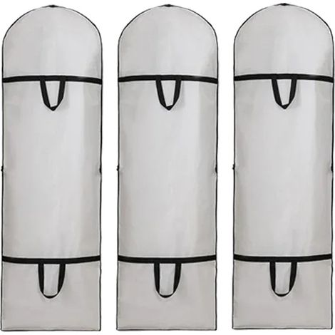 Borsa porta abiti, antipolvere, multiuso, bianca - 3 pezzi, 60180 cm - a (1/2)
