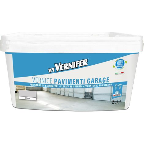 Vernifer Vernice Pavimento Garage Grigia Ral 7047 per Calcestruzzo carrabile - 2L (1/5)