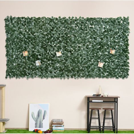 Seto artificial ocultante 300 x 150 cm verde oscuro para jardín y balcón HAVRYA (1/4)