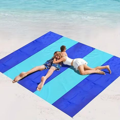 Couverture de plage surdimensionnée pour 4 à 7 adultes – Tapis de plage léger et résistant au sable, parfait pour la famille, les voyages, le camping et la randonnée (140 x 200 cm) (1/5)
