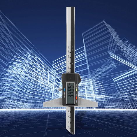 Digitales Tiefenmessgerät aus Edelstahl, hohe Genauigkeit 0–150 mm/0,01 mm, Messwerkzeug (1/5)