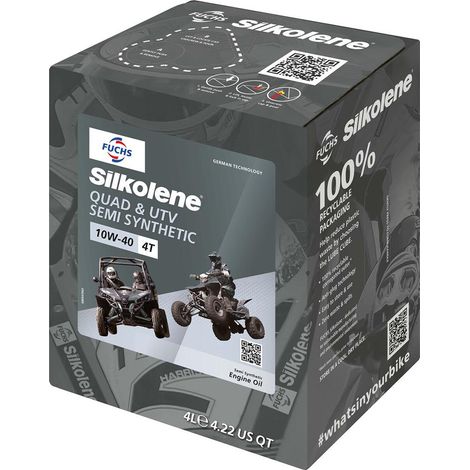 Huile moteur semi-synthétique Silkolene Fuchs pour quad/VTT 4T 10W-40 4L (CUB)