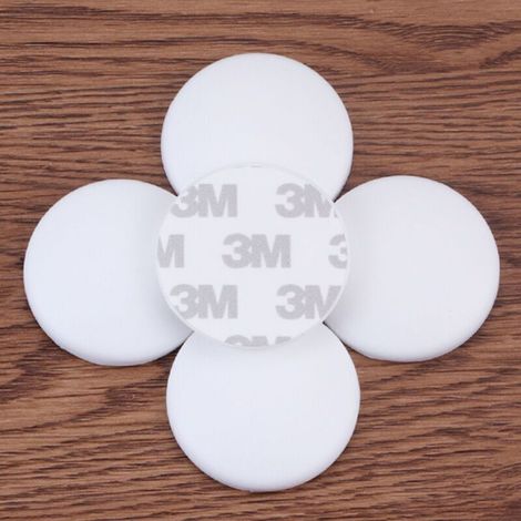 Ahlsen Butée de porte mural blanc : 10x bloc porte muraux autocollants de 4cm de diamètre - Door Stopper - Butoir pour portes et protection murale440.8CM (1/5)