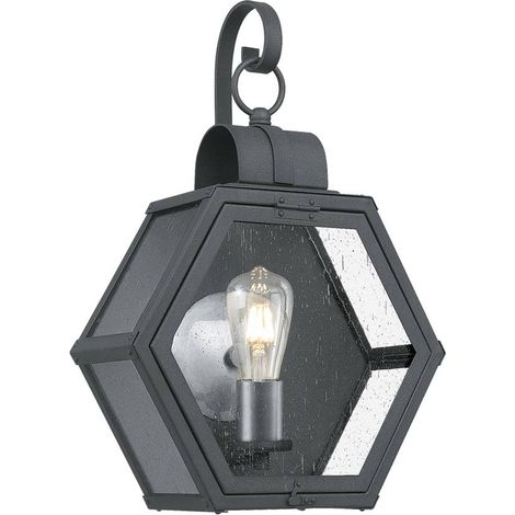 Elstead Quoizel Heath Lanterna da esterno a parete Nero Screziato, IP44 (1/4)