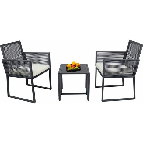 3 tlg. Set Lounge Gartenmöbel Fidola