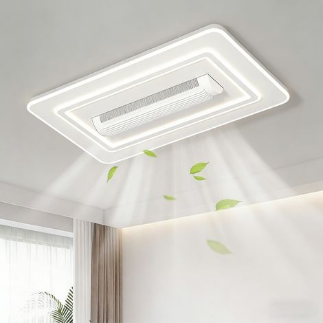 Ventilador de techo grande sin aspas con lámpara, luz de techo LED de 120 W con ventilador y control remoto, 3 temperaturas de color, 92 x 58 cm (1/5)