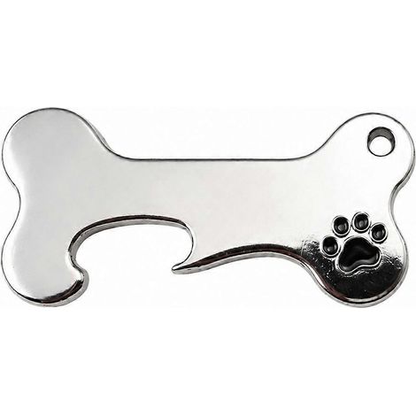 Cet ouvre-bouteille en forme d'os de chien est doté d'un cadre en cristal et d'un motif d'empreinte de patte en résine, assurant une ouverture facile et sécurisée – parfait pour les fêtes. (1/5)