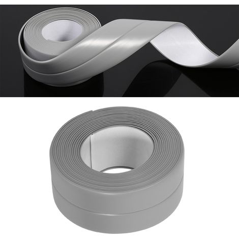 Ruban adhésif PVC de cuisine et salle de bain, anti-moisissure, 3 Gris 38mm x 3.2m pour joint entre mur et lavabo (1/5)