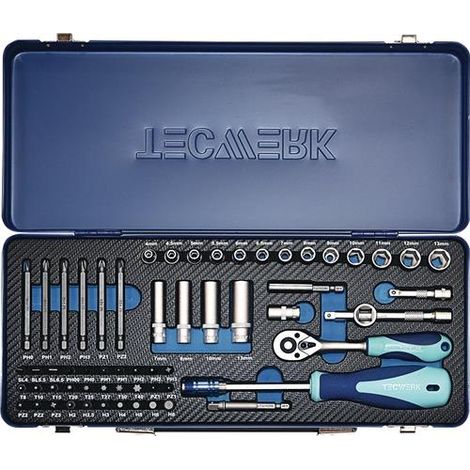 TECWERK Steckschlüsselsatz 61-tlg.1/4 Zoll SW 4-13mm Z.20 6KT TECWERK