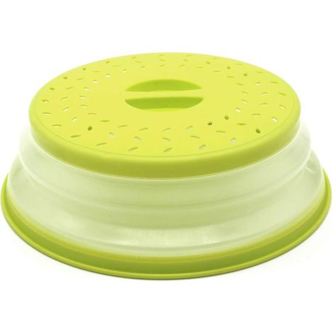 Cloche Micro Ondes- Couvercle Pliable Couverture de Protection Anti-éclaboussures Passoire pour Fruits et Légumes sans BPA et Non Toxique (Vert)-Fei Yu (1/5)