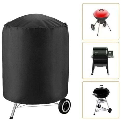 Waterproof BBQ Cover - Round BBQ Cover, Waterproof BBQ Cover in 210D Oxford Fabric - Anti-UV Protective Cover for BBQ (70x70 cm)