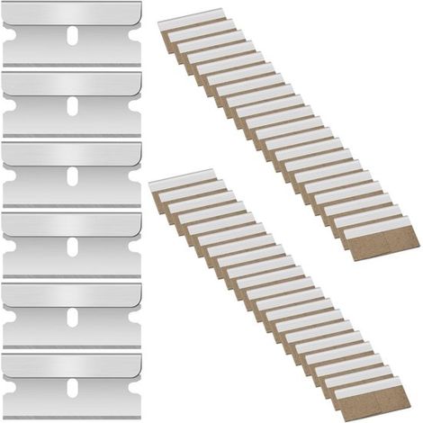 Set di 90 raschietti per piani cottura in ceramica, lame in acciaio inossidabile per la pulizia di adesivi/auto, 4x2 cm (1/5)