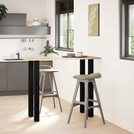 vidaXL Bar Table Legs 4 pcs Black 110-112 cm Steel (1/5)