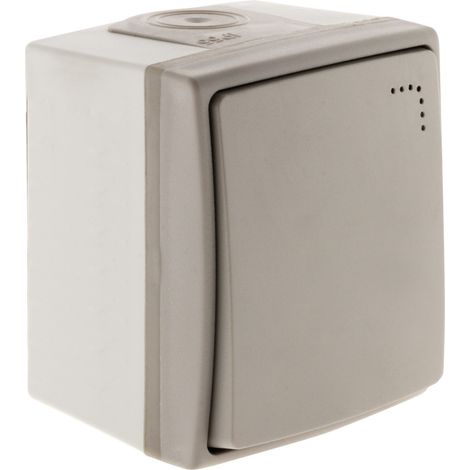 Orok – Bouton poussoir à voyant lumineux étanche IP55 – Pose en saillie – Bornes automatiques pour câblage facile – Usage extérieur (1/10)