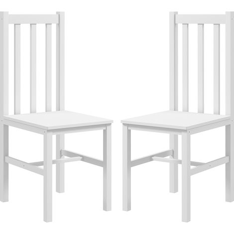 Ensemble de pliable blanches pour salon chaises cuisine/salle manger, bois massif, design moderne, 38,5 47,5 (1/5)