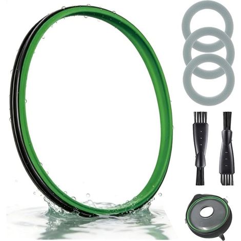 CYRILL - Guarnizione per Thermomix TM31, guarnizione del coperchio per robot da cucina Thermomix TM31, buona tenuta, fornita con guarnizione della lama, guarnizione e spazzola per la pulizia (verde) (1/5)
