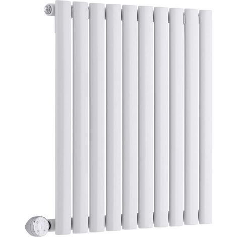 Milano Aruba Electric White Horizontal Single Oval Panel Radiator - 635mm x 595mm (1/5)