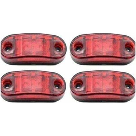 4 packs de feux de position latéraux à LED, 12-24V blanc rouge, feux d'avertissement double face, feux de stationnement de remorque de camion, feux de dégagement