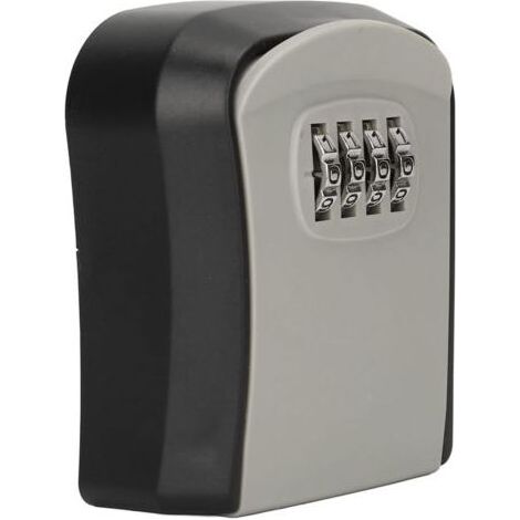 Boîte de verrouillage pour clés, boîte de rangement murale étanche à 4 chiffres avec capacité de 5 clés, cache-clés pour cacher une clé à l'extérieur (1/4)