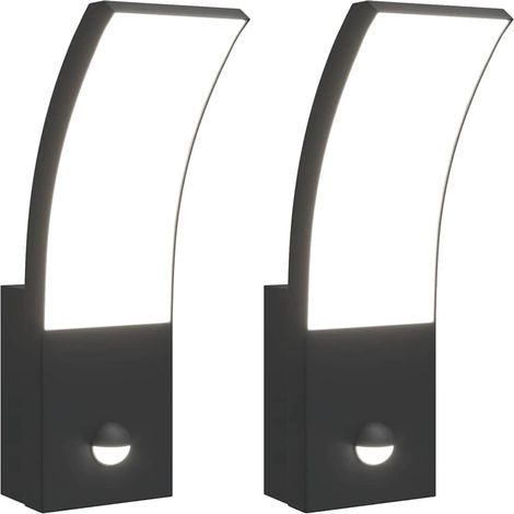 Appliques murales LED d'extérieur avec capteurs 2 pcs noir (1/5)