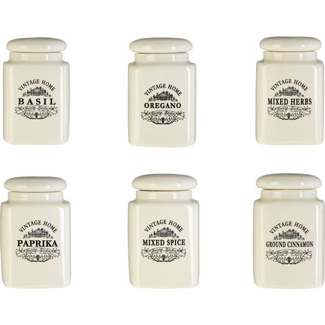 Premier Housewares Vintage Home Spice Jars - Set of 6 (1/5)