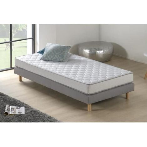Les Tendances – Matelas mousse 90x190 cm – Ferme 14 cm – 5 zones de confort – Noyau profilé pour ventilation optimale – Confort sain et hygiénique (1/7)