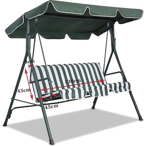 Abri de remplacement 210D imperméable pour balancelle de jardin, voile d'ombrage pour siège suspendu, housse de protection solaire pour swing. (1/5)