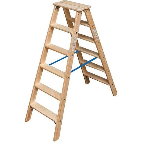 Échelle double à marches en bois, Krause 2x6 marches, 818430