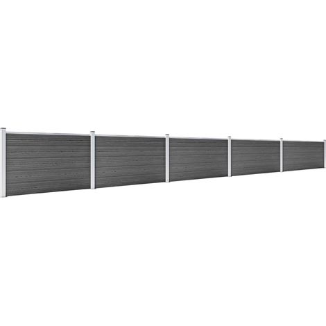 Maison Exclusive - Zaunelement Set WPC 872x105 cm Schwarz