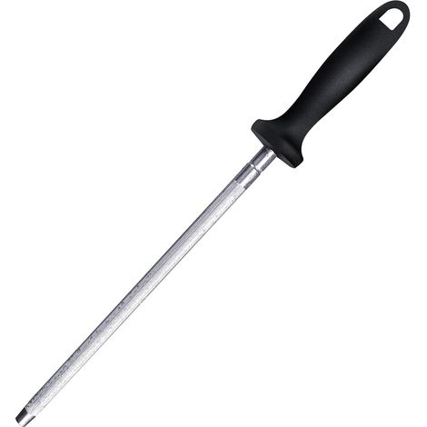 Honing Steel - 30 cm Carbon Steel - Magnetized Rod for Kitchen Knife Maintenance - Nickel-Chrome Plated - Ergonomic PP Handle - 1 Piece (1/5)