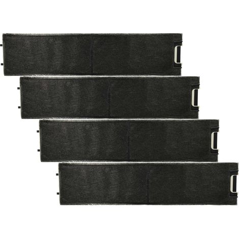 vhbw 4x Filtres à charbon actif compatible avec Miele DA 3360-60, DA 3366, DA 3366-60, DA 3356-55, DA 3360 hotte aspirante - 49 x 11,3 x 2,8 cm