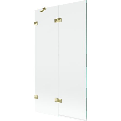 Mexen Lunar paravent de baignoire à 2 volets gauche 100 x 150 cm, transparent, doré - 897-100-100-50-00-L (1/5)