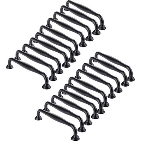 20 stücke Türgriff 128mm Achsabstand Schwarz Stick Küchenschrank Schublade Schlafzimmer Ziehen