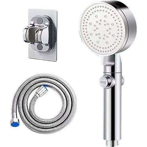 Hochdruck-Duschkopf mit Wassersparfunktion, verstellbarer Duschkopf mit 6 Strahlarten, Anti-Kalk-Duschkopf mit automatischer Abschaltfunktion, einfach zu bedienen (1/5)