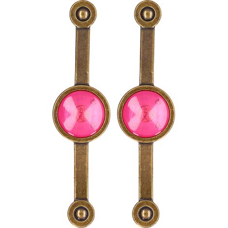 Lot de 2 poignées en alliage de zinc imitation cuivre ancien, tiroir de cuisine style européen moderne et champêtre, poignée acrylique colorée rose (2 jeux par paquet) (1/5)
