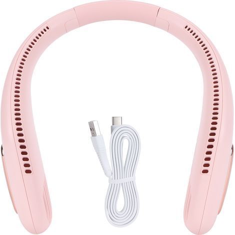 Ventilatore da collo portatile con 3 velocità – mini ventilatore rosa per ufficio e casa (1/5)