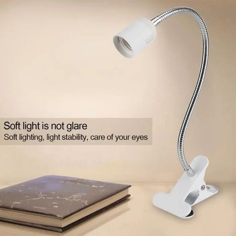 Lampe de Bureau LED à Pince - Dimmable - Flexible - Blanc - E27 (1/4)