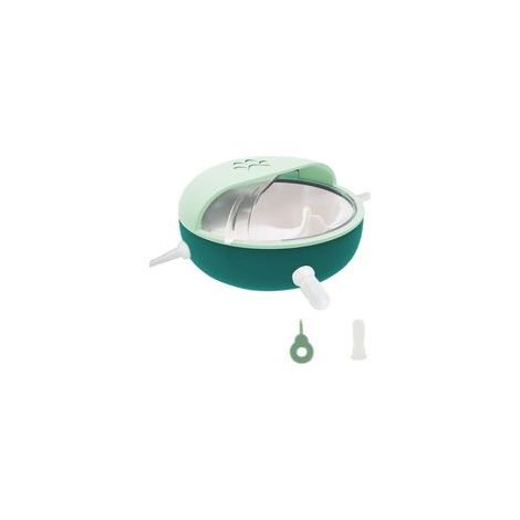 Mangeoire pour Chiots en Silicone, Bol à Lait pour Animaux de Compagnie à Plusieurs bouches avec 4 mamelons, Bol à Bulles Auto-alimenté pour Allaitement bionique en Silicone pour Chaton(Vert) (1/5)