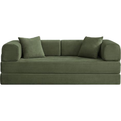 Divano, confortevole, 204 x 97 x 65 cm, verde scuro (1/5)