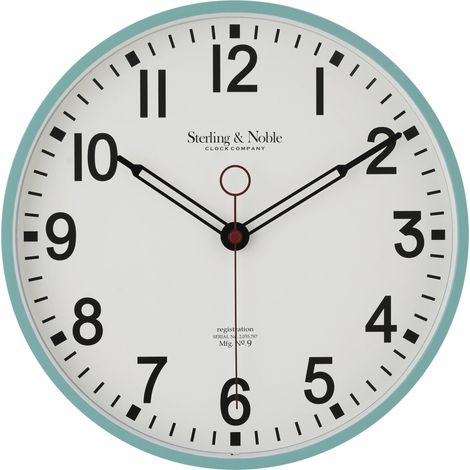 Horloge Murale Analogique Ronde - 29 cm - Cadran Arabe - Vert Menthe - Design Rétro École - 1 Pièce (1/5)