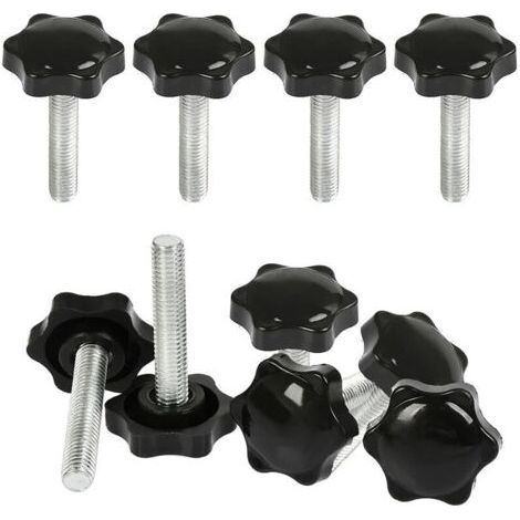 10Pcs Boutons de Serrage M8 X 40mm Vis à Tête Moletée, Bouton à Main Fileté Ecrou en Etoile Boulon de Serrage de Filetage M8 avec Ecrou, Boutons de Serrage de Filetage avec Poignée.. (1/5)