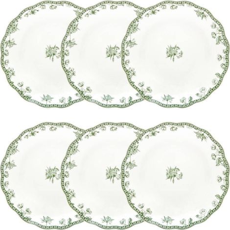 Lot de 6 Assiettes Creuses "Lisière" 22cm Vert (1/5)