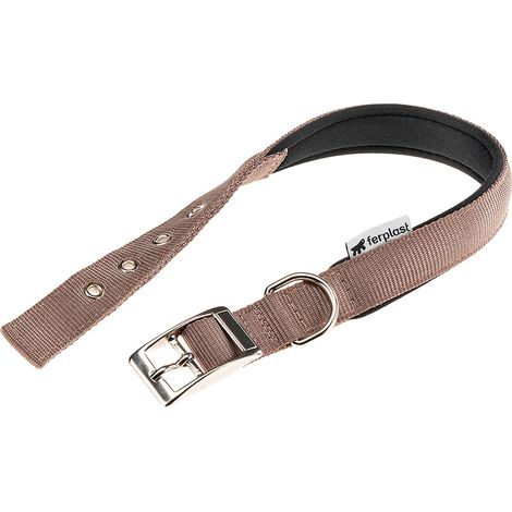 Ferplast DAYTONA C Collier en nylon avec rembourrage doux - de différentes couleurs et tailles. Variante C25/53 - Misure: A: 45-53 cm B: 25 mm - Marron