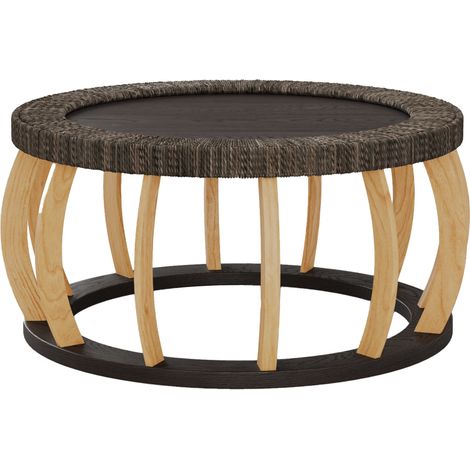 CHICFURN Tavolino rotondo 90x90x43 cm in legno e MDF marrone nero per soggiorno (1/5)