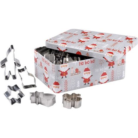 PATISSE - BOITE METAL GRIS 25 DECOUPOIRS DECOR PERE NOEL (1/2)